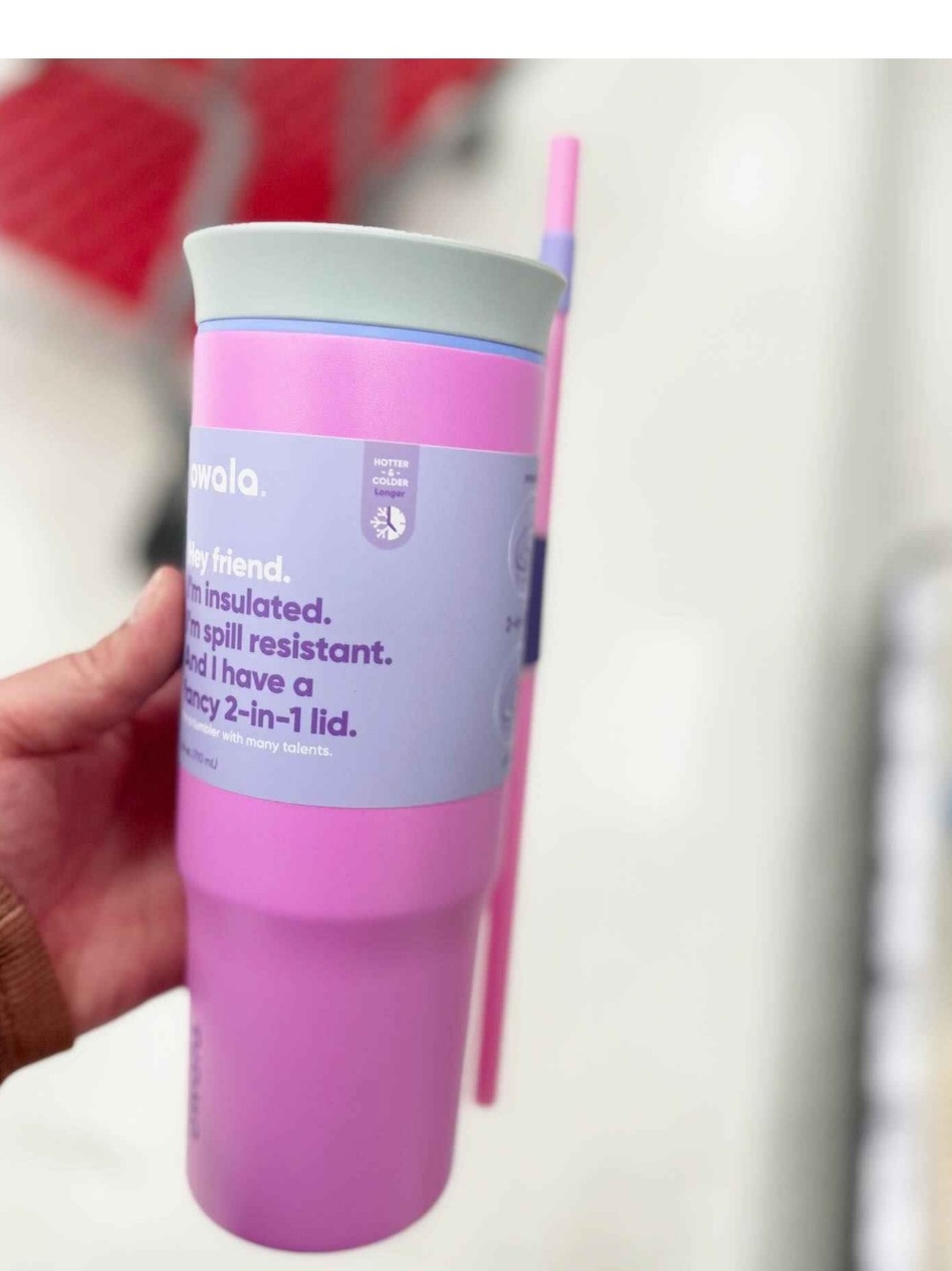 Owala 24oz Pink & Gray Insulated Tumbler with Straw